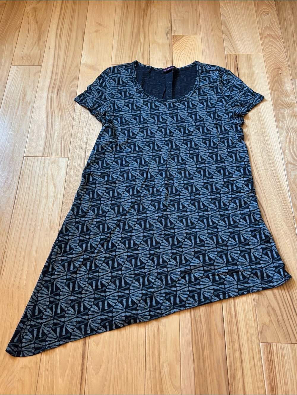 Fresh Produce Sasha Asymmetrical Hem Patterned Cotton Top